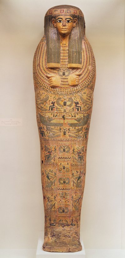 تابوت مصري لشخص مجهول مزين بمناظر طقسية ، c.1050 قبل الميلاد (خشب) بواسطة Third Intermediate Period Egyptian