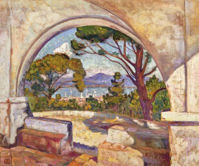 سانت تروبيز ، منظر للكنيسة سانت ، ج .1920 بواسطة Théo van Rysselberghe