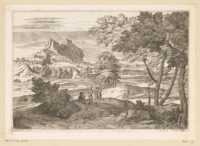 منظر أركادي مع شخصيات وأرانب Suite de Paysages (عنوان السلسلة) بواسطة جان فرانسوا ميليت (الثاني)