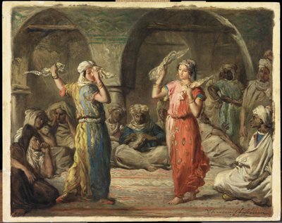 راقصات جزائريات. رقصة المنديل 1849. بواسطة تيودور شاسريو