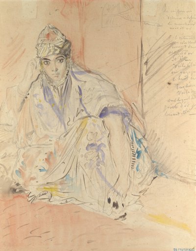 يهودية من الجزائر العاصمة جالسة على الأرض ، كاليفورنيا. 1846. بواسطة تيودور شاسريو