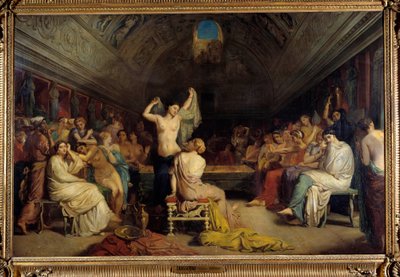Tepidarium. اجتمعت النساء في جزء من الحمامات الدافئة تحت روما القديمة. لوحة لثيودور شاسيرو (1819-1856). زيت على قماش بواسطة تيودور شاسريو