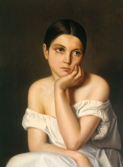 فتاة صغيرة (كآبة)، 1833-1835 تقريباً (زيت على ورق مقوى) بواسطة تيودور شاسريو