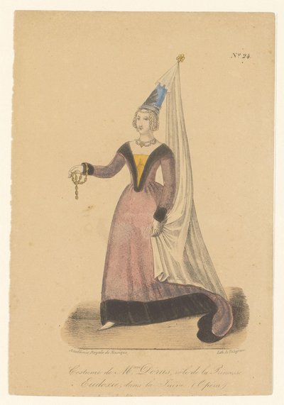 جولي دوروس غرا في de rol van prinses Eudoxie في دي أوبرا La Juive زي السيدة دوروس ، دور الأميرة Eudoxie ، في La Juive (أوبرا) (العنوان على الكائن) الممثلات والممثلات في الاوبرازانجرز في هون رول (عنوان المسلسل) بواسطة ثيودور ليجون