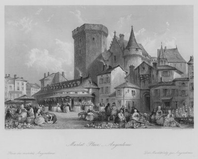 Market Place, Angouleme (engraving) بواسطة توماس (بعد) ألوم