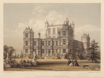 Wollaton Hall، Nottinghamshire (aquatint) بواسطة توماس (بعد) ألوم