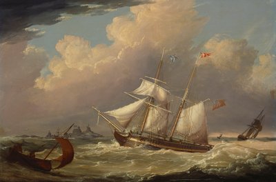 العميد الإنجليزي "الدليل" الذي دخل إلى نهر إلبه في ألمانيا ، 1828 بواسطة توماس أ. بينكس