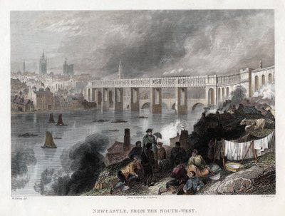جسر عالي المستوى فوق تاين في نيوكاسل ، 1849 بواسطة توماس أبييل بريور