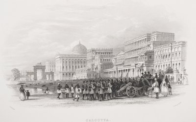 كالكوتا ، ال Esplanade ، نقشها E. Radclyffe ، من "معرض الصور التاريخية" ، تم نشره عام 1880 بواسطة توماس ألوم