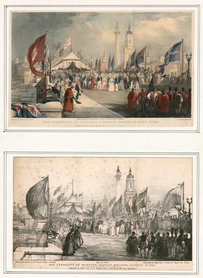 حفل افتتاح جسر لندن 1 أغسطس 1831 بواسطة توماس ألوم