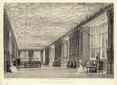 The Long Gallery، Haddon Hall، Derbyshire (lithotint) بواسطة توماس ألوم
