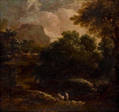 منظر طبيعي مشجر بأشكال ، 1789-1847 (زيت على لوح) بواسطة توماس باركر