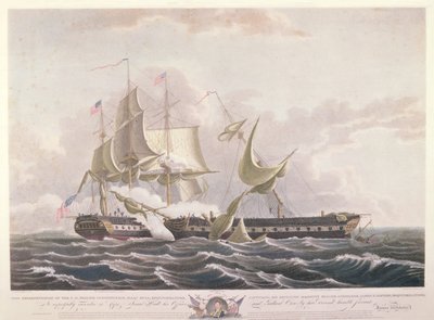 المعركة بين دستور USS و HMS Guerriere بواسطة توماس بيرش