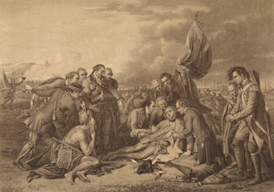 وفاة الجنرال وولف على مرتفعات إبراهيم ، كيبيك ، 13 سبتمبر 1759 ، 1886 بواسطة توماس براون