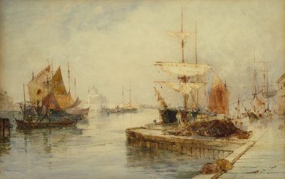 مدخل جوديكا فينيسيا حوالي عام 1870 (قلم رصاص وألوان مائية) بواسطة توماس بوش هاردي