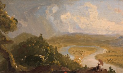 رسم تخطيطي لإطلالة من جبل هوليوك ، نورثهامبتون ، ماساتشوستس ... ، أوكسبو ، 1836. بواسطة توماس كول