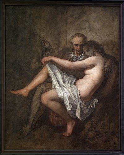 بودلير والرئيس ساباتير. لوحة حميمة وغير مكتملة تصور الشاعر تشارلز بودلير (1821-1867) وعشيقته الملهمة أبولوني أغلاي ساباتير (1822-1889) ، المعروفة باسم الرئيس الذي استضاف صالونًا عالميًا في باريس في القرن التاسع عشر. ذ بواسطة توماس كوتور