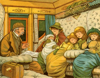السفر بالقطار في ثمانينيات القرن التاسع عشر من باريس إلى كاليه ليلا. بواسطة توماس كرين