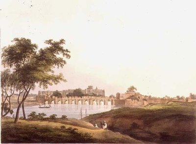الجسر في Juonpore ، البنغال ، نقش بواسطة حانة H. Merke (fl.1800-20). بواسطة إدوارد أورم (1774 - 1820) 1804 (ليثو) بواسطة توماس دانييل