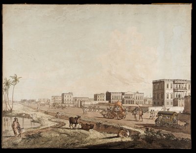المباني الجديدة في Chouringhee من مناظر كالكوتا ، 1787 بواسطة توماس دانييل