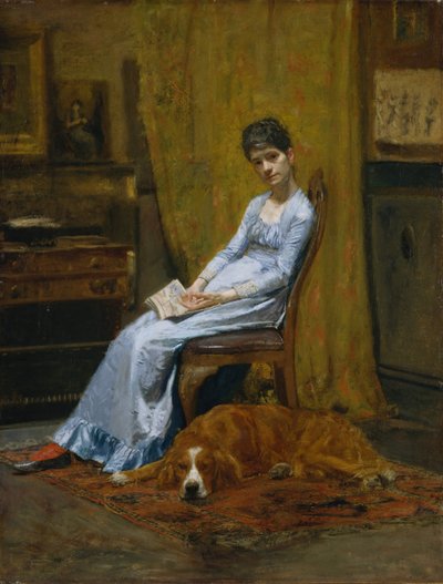 زوجة الفنان وكلبه المصمم ، كاليفورنيا. 1884-89. بواسطة توماس إيكنز