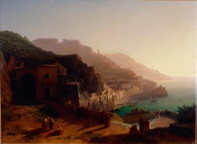 View of Amalfi and the Amalfi Coast (oil on canvas) بواسطة توماس إندرز