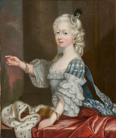 الأميرة أوغستا فريدريكا من بريطانيا العظمى 1737-1813 ، دوقة برونزويك ولفنبوتل. بواسطة توماس فراي