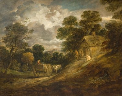 منظر طبيعي مع كوخ وعربة ، 1786. بواسطة توماس غينزبورو