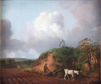 حرث فلاح مع حصانين ، 1750-1753 بواسطة توماس غينزبورو