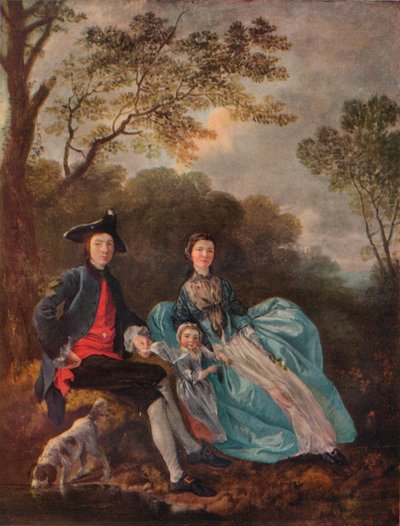 صورة للفنان مع زوجته وابنته ، c1748 بواسطة توماس غينزبورو