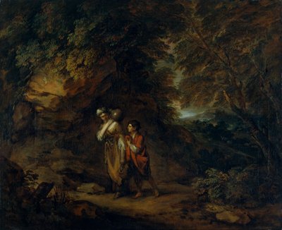 "المناظر الطبيعية الصخرية مع هاجر وإسماعيل" ، 1788 بواسطة توماس غينزبورو