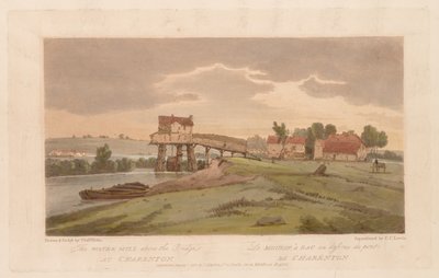 مجموعة مختارة من عشرين من أجمل المناظر في باريس: طاحونة المياه فوق الجسر ... 1803 بواسطة توماس غيرتين