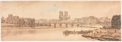 مجموعة مختارة من عشرين من أكثر المناظر الخلابة في باريس: منظر لجسر Pont de la Tournelle و Notre Dame مأخوذ من Arsenal بواسطة توماس غيرتين