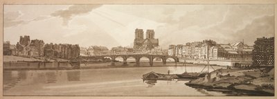 مجموعة مختارة من عشرين من أكثر المناظر الخلابة في باريس: منظر من Pont de la Tournelle ... ، 1802. بواسطة توماس غيرتين