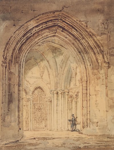 كاتدرائية سانت ألبان ، هيرتفوردشاير ، c.1797 (مرحاض ، قلم حبر بني على ورق) بواسطة توماس غيرتين