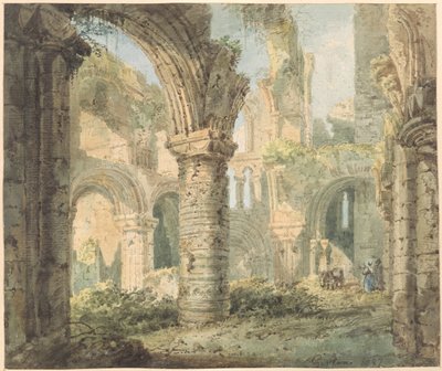 جزيرة سانت كوثبرت المقدسة ، 1797 (مرحاض فوق قلم رصاص على ورق محكم) بواسطة توماس غيرتين