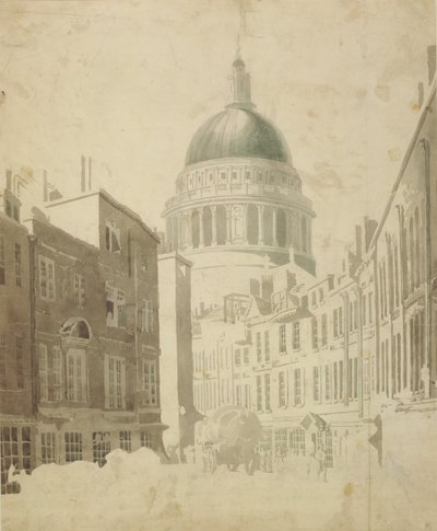 كاتدرائية القديس بولس ، من سانت مارتن لو جراند ، لندن ، حوالي عام 1795 (غسيل رمادي وألوان مائية وقلم رصاص على ورق) بواسطة توماس غيرتين