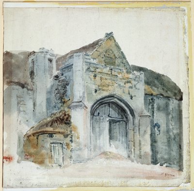 The Tithe Barn ، أبوتسبري (ألوان مائية على ورق) بواسطة توماس غيرتين