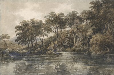أشجار وبرك بالقرب من بروملي ، كنت ، حوالي عام 1798 (مع قلم رصاص بلون الجسم على ورق) بواسطة توماس غيرتين