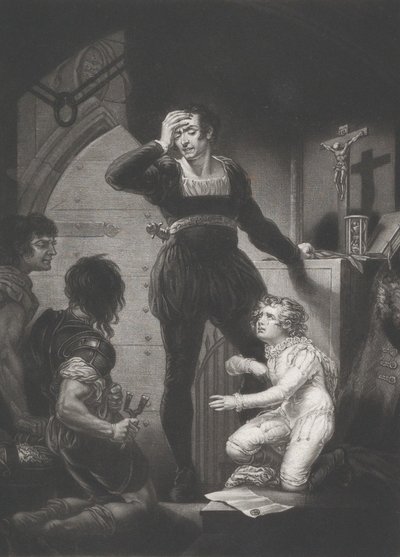 الأمير آرثر وهوبرت شكسبير ، الملك جون ، قانون 4 ، مشهد 1 ، 1823-24. بواسطة توماس جوف لوبتون