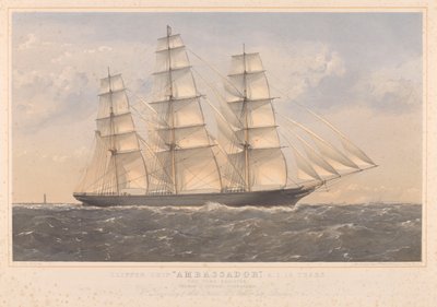 سفينة Clipper Ship Ambassador, A.1. 16 سنة... وليام لوند المحترم وآخرون (المالكون) وليام ووكر المحترم (البناؤون) بواسطة توماس جولدسوورث دوتون