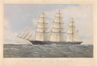 سفينة كليبر كايسو المتجهة إلى الخارج، يناير 1869، حوالي عام 1868-1874 (طباعة حجرية ملونة) بواسطة توماس جولدسوورث دوتون