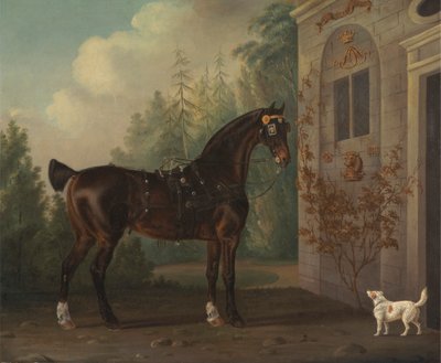 لورد أبيرجافيني Dark Bay Carriage Horse with a Terrier بواسطة توماس غوتش