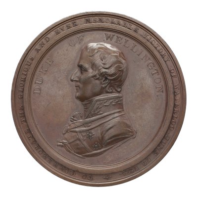 ميدالية تخليد ذكرى ويلينغتون وبلوشر في واترلو 1815 (برونزية) بواسطة Thomas Halliday