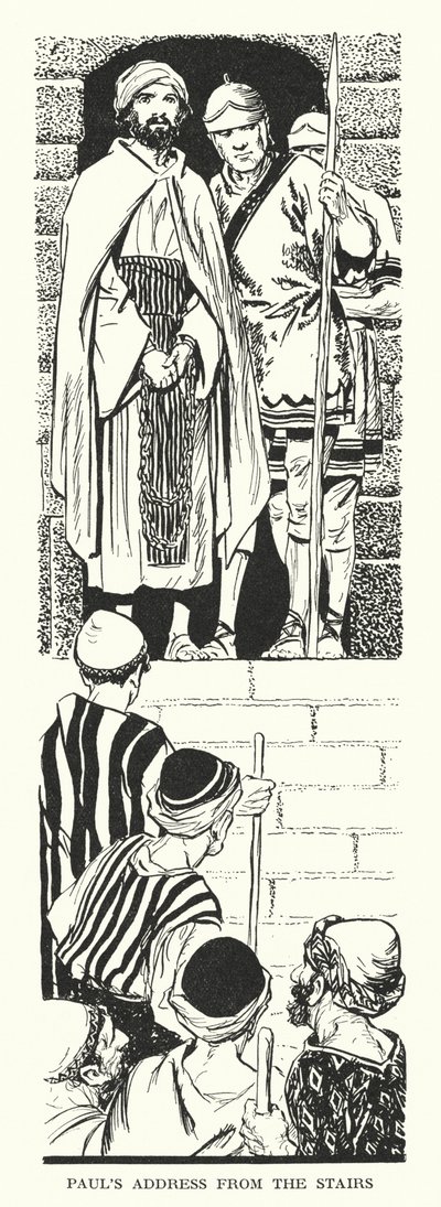 خطاب بولس من على الدرج (ليثو) بواسطة توماس هيث روبنسون