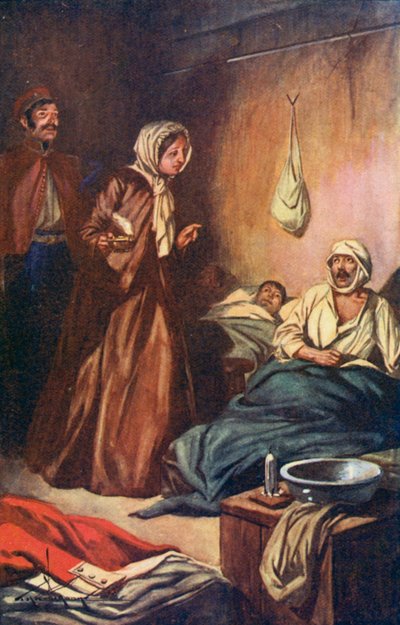 "كانت تتكلم مع واحد وآخر" (طباعة حجرية ملونة) بواسطة توماس هيث روبنسون