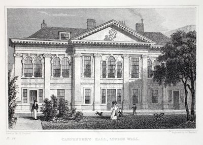 قاعة كاربنتر ، من حانة "لندن وضواحيها في حانة القرن التاسع عشر". شركة جونز أوند ، 1827-1829 بواسطة توماس هوسمر شيبرد