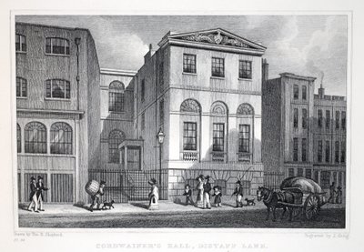 قاعة Cordwainer ، Distant Lane ، من حانة &39;London and Environs in the Nineteenth Century&39;. شركة جونز أوند ، 1827-1829 بواسطة توماس هوسمر شيبرد