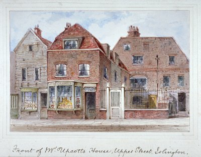منظر أمامي لمنزل السيد أبكوت ، أبر ستريت ، إيسلينجتون ، لندن ، c1835. بواسطة توماس هوسمر شيبرد