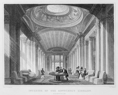 داخل مكتبة المحامي ، إدنبرة ، نقشها ويليام واتكينز ، 1831 (نقش) (وزن صورة) بواسطة توماس هوسمر شيبرد
